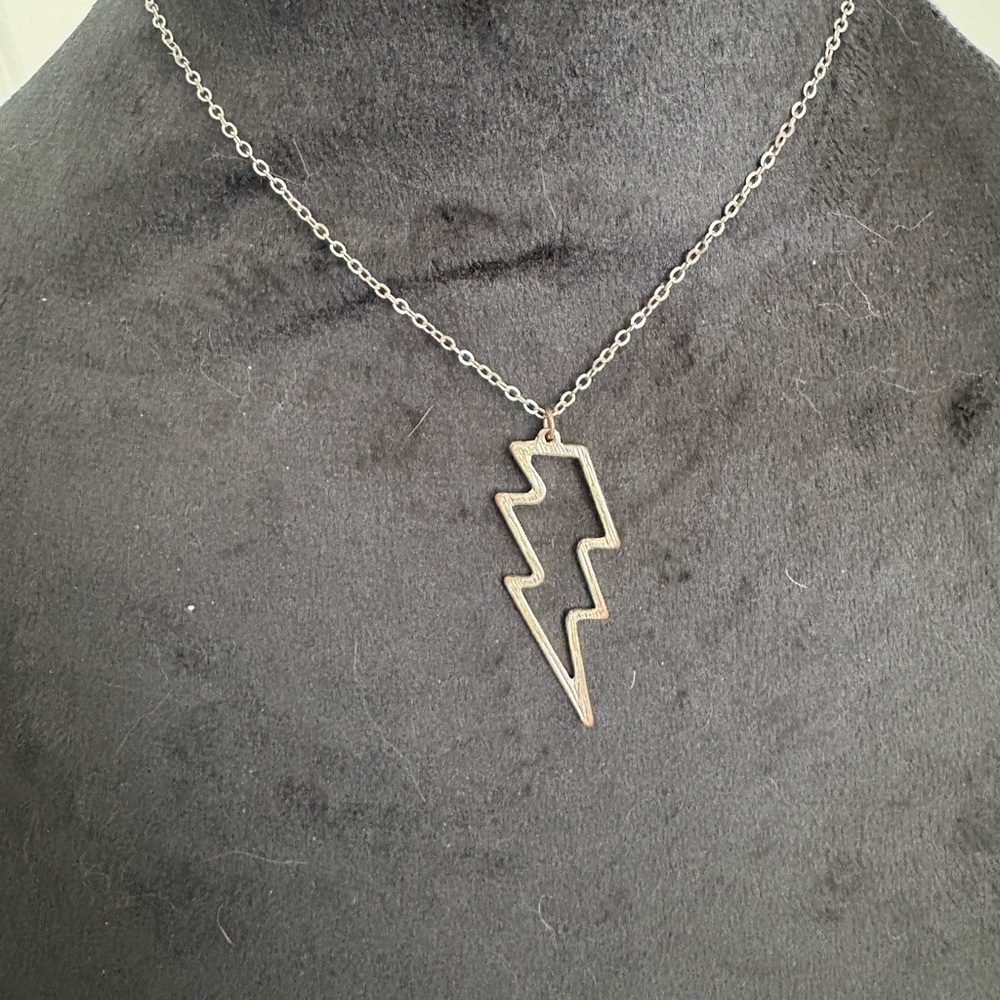 Silver Lightning Bolt Necklace